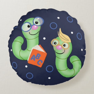 Coussins Ronds Ver de livre