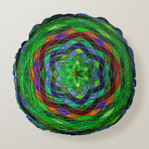 Coussins Ronds Verre Abstrait en mosaïque #8