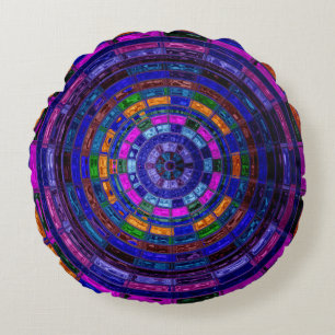 Coussins Ronds Verre Abstrait en mosaïque #9