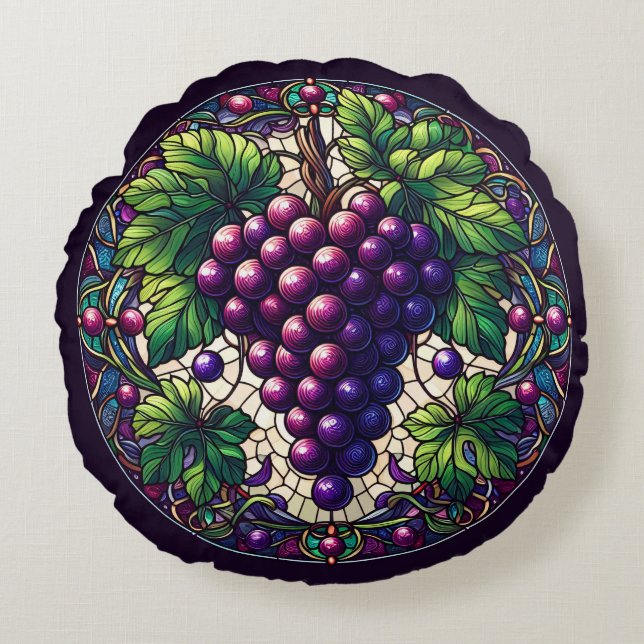Coussins Ronds Verre de raisins (Devant)