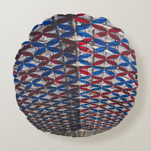 Coussins Ronds Verre rouge et bleu au plafond