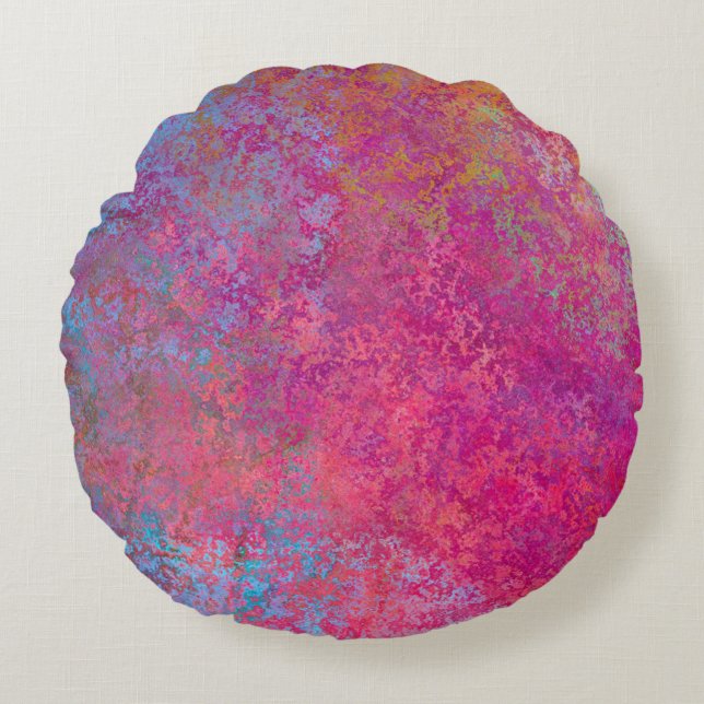 Coussins Ronds Verser acrylique Abstrait pour coucher de soleil m (Devant)