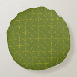 Coussins Ronds Vert, cool, tendance, abstraction foliaire ludique