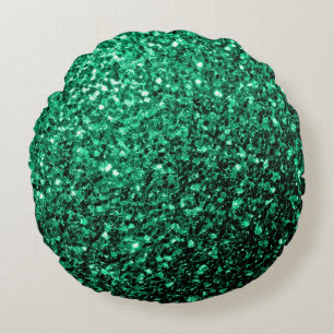 Coussins Ronds Vert émeraude paillettes scintillantes