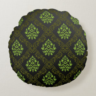 Coussins Ronds Vert floral de papier peint