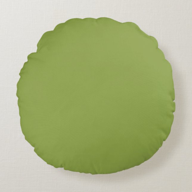 Coussins Ronds Vert lime modéré couleur unie (Devant)