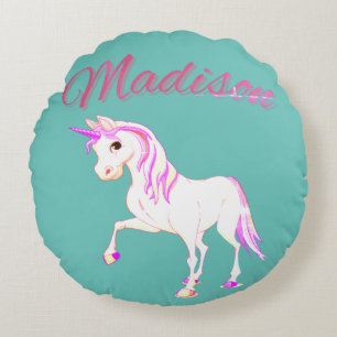 Coussins Ronds Vert "Madison" Nom personnalisé Jeu d'oreiller