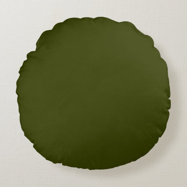 Coussins Ronds Vert olive foncé (couleur solide) (Devant)