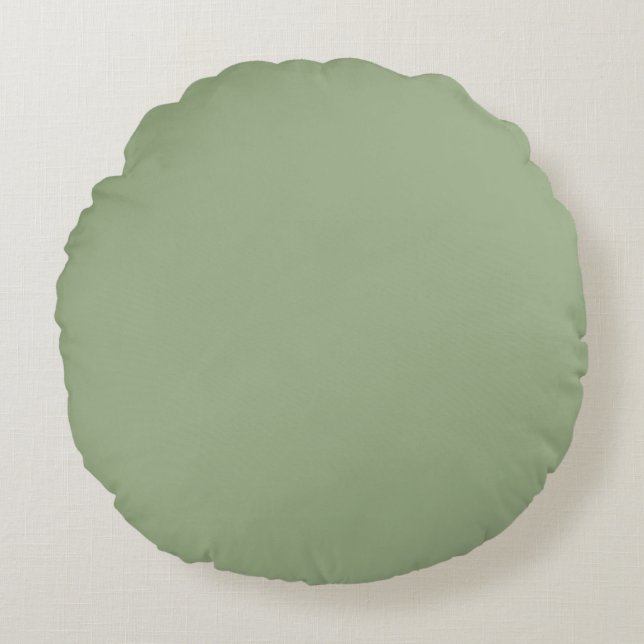 Coussins Ronds Vert sauge couleur unie (Devant)