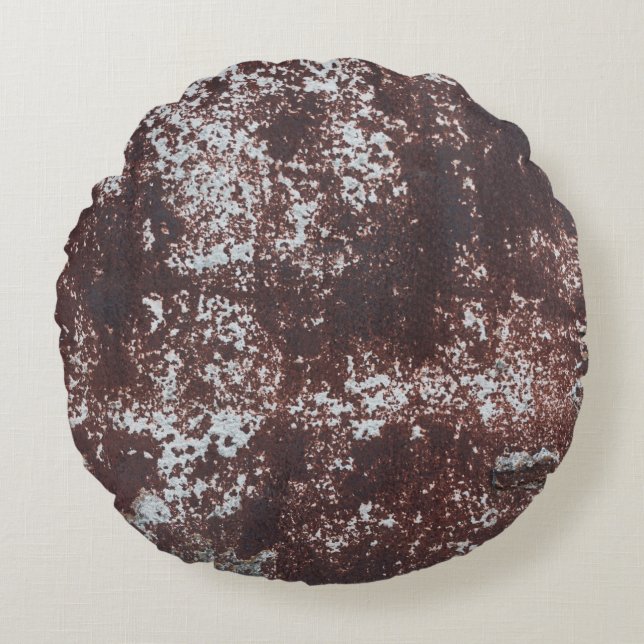 Coussins Ronds Very old rusted sheet iron. Textured metal surface (Devant)