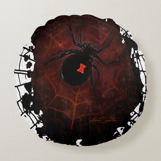 Coussins Ronds Veuve noire (Devant)