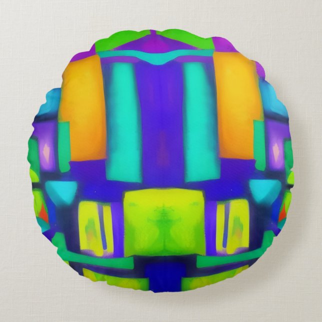 Coussins Ronds Vibes électriques Dreams Art Vintage élégant (Devant)