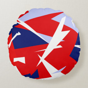 Coussins Ronds Vibes positives Bleu rouge blanc
