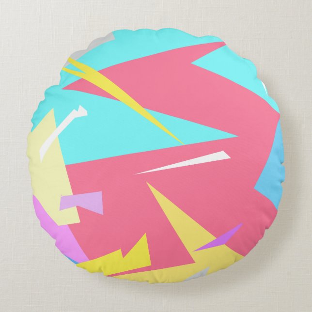 Coussins Ronds Vibes positives couleurs pastel Abstrait (Devant)