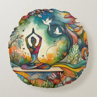 Coussins Ronds Vibrant Yoga Serenity