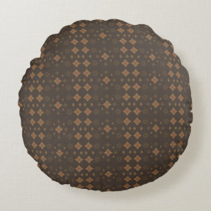 Coussins Ronds Vibrations Rétro Marron et Or