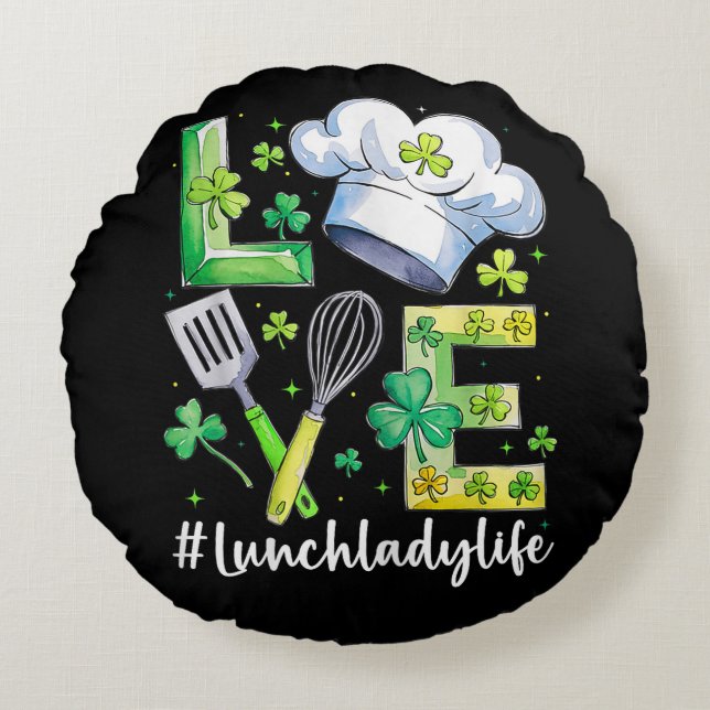 Coussins Ronds  Vie de dame de cantine Joyeux St Patrick (Devant)
