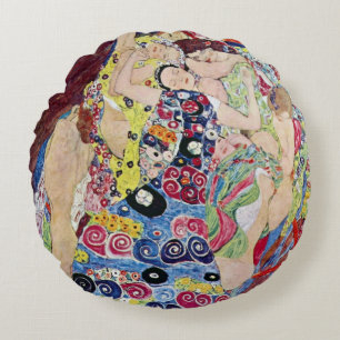 Coussins Ronds Vierge, Gustav Klimt, Art Nouveau vintage