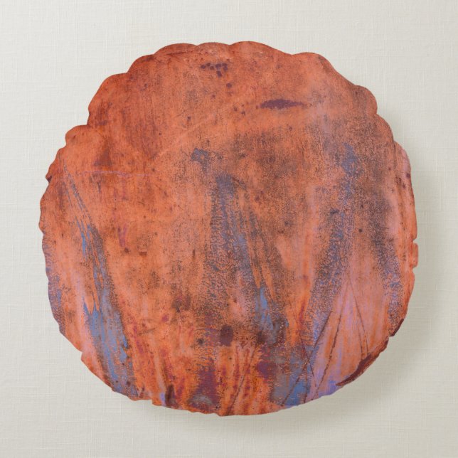 Coussins Ronds Vieux patiné rouille texturéabstrait, vieilli, vie (Devant)