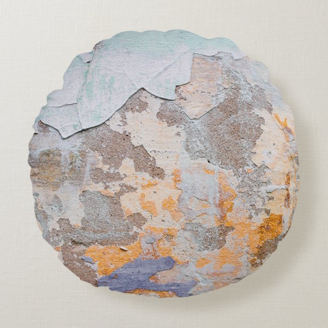 Coussins Ronds Vieux Wallgrunge, abstrait, antique, art, arrière  (Devant)