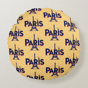 Coussins Ronds Ville lumière : Téméraire Paris Typographie Art
