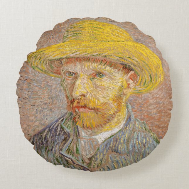 Coussins Ronds Vincent Van Gogh Auto-portrait peinture impression (Devant)