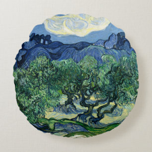 Coussins Ronds Vincent Van Gogh Oliviers Paysage Montagneux