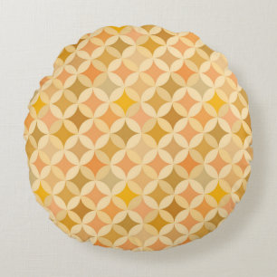 Coussins Ronds Vintage coloré : motif abstrait.