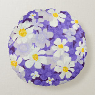 Coussins Ronds Vintage coloré : Motif Fleur sans couture