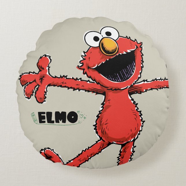 Coussins Ronds Vintage Elmo (Devant)