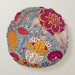 Coussins Ronds Vintage Floral Elegant Arrière - plan