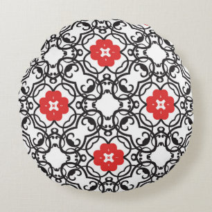 Coussins Ronds Vintage floral intemporel : sans couture classique