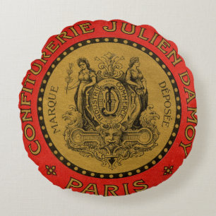 Coussins Ronds Vintage Français Publicité Étiquettes Lance Oreill