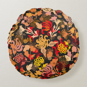 Coussins Ronds Vintage hand drawn seamless floral pattern