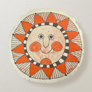 Coussins Ronds Vintage Happy Sun