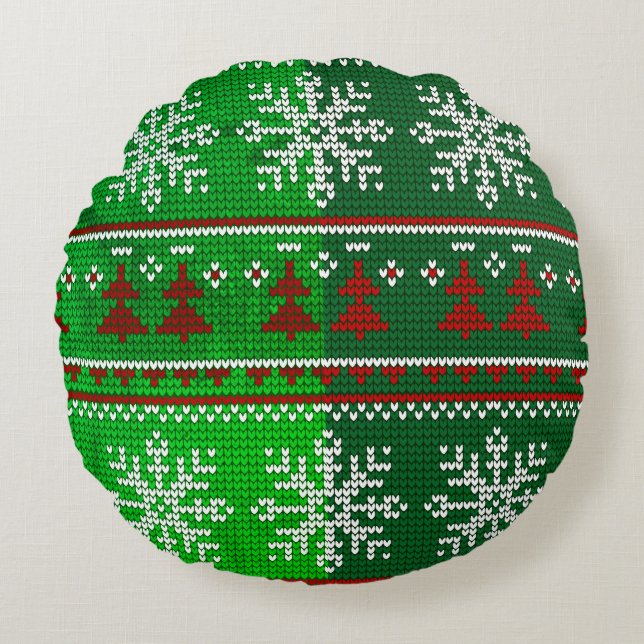 Coussins Ronds Vintage,Merry Christmas Pattern (Devant)