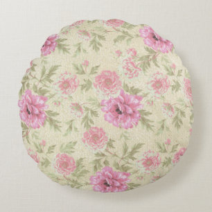 Coussins Ronds Vintage Rose rose rose floral