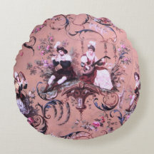 Vintage Toile rose Victorien Style Floral