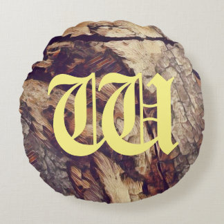 Coussins Ronds Vintage tronc d'arbre en bois arrière - plan perso