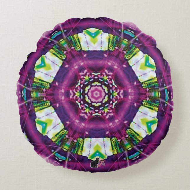 Coussins Ronds Violette Kaléidoscope (Devant)
