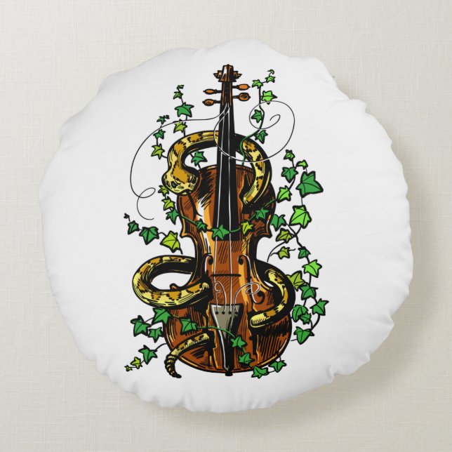 Coussins Ronds Violon et serpent (Dos)