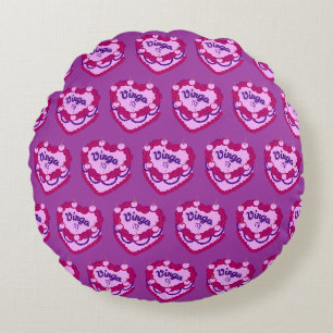 Coussins Ronds Virgo Zodiac Coquette Coeur gâteau d'anniversaire