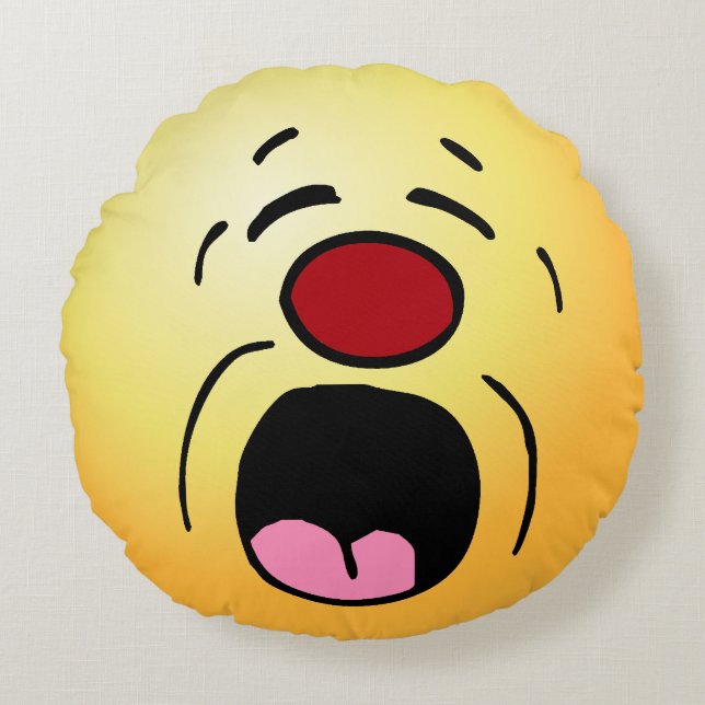 Coussins Ronds Visage de Whining : Je déteste devoir aller à mon  (Devant)