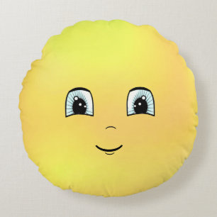 Coussins Ronds Visage heureux mignon