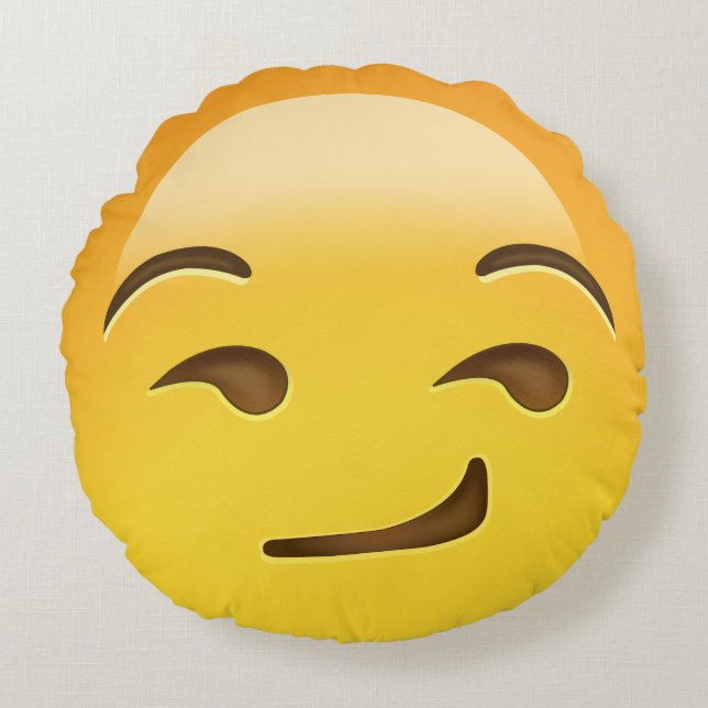 Coussins Ronds Visage souriant d'un air affecté Emoji (Devant)