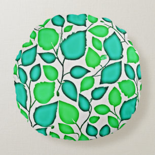 Coussins Ronds Vivid Elegance Feuille Motif