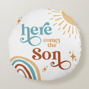 Coussins Ronds Voici le Baby shower garçon Son Sunshine