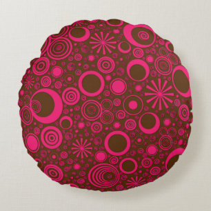 Coussins Ronds Volant rond-Brown rose