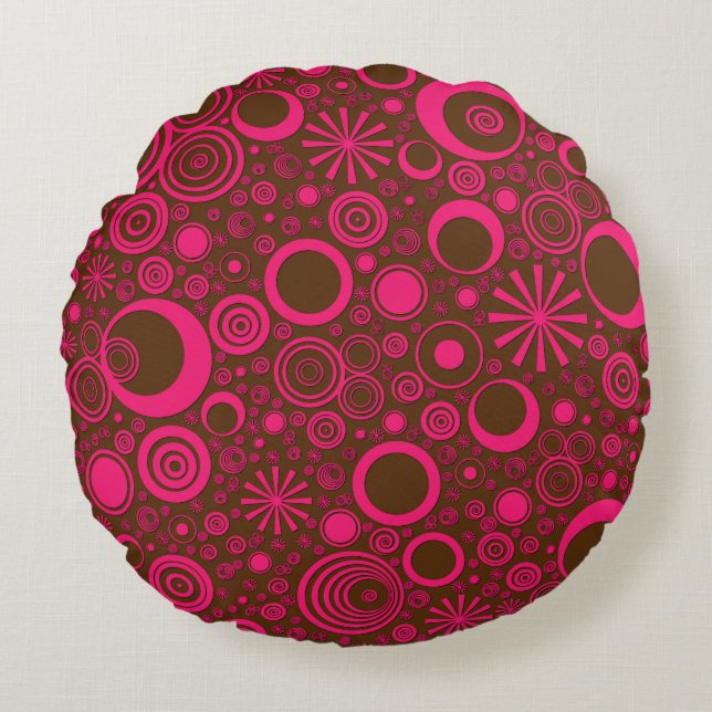 Coussins Ronds Volant rond-Brown rose (Devant)