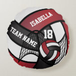 Coussins Ronds Volley 🏐 Sport- Rouge, Blanc et Noir<br><div class="desc">🥇 UN DESIGN D'ART ORIGINAL DE DROIT D'AUTEUR DE Donna Siegrist SEULEMENT DISPONIBLE SUR ZAZZLE!. Volley 🏐 Coussin rond. Doté d'un design Volleyball Sport dans un motif rouge, blanc et noir et do-it-yourself nom et numéro. Faites un grand cadeau à n'importe quel joueur de volley-ball ou amateur. Vous ne trouvez...</div>